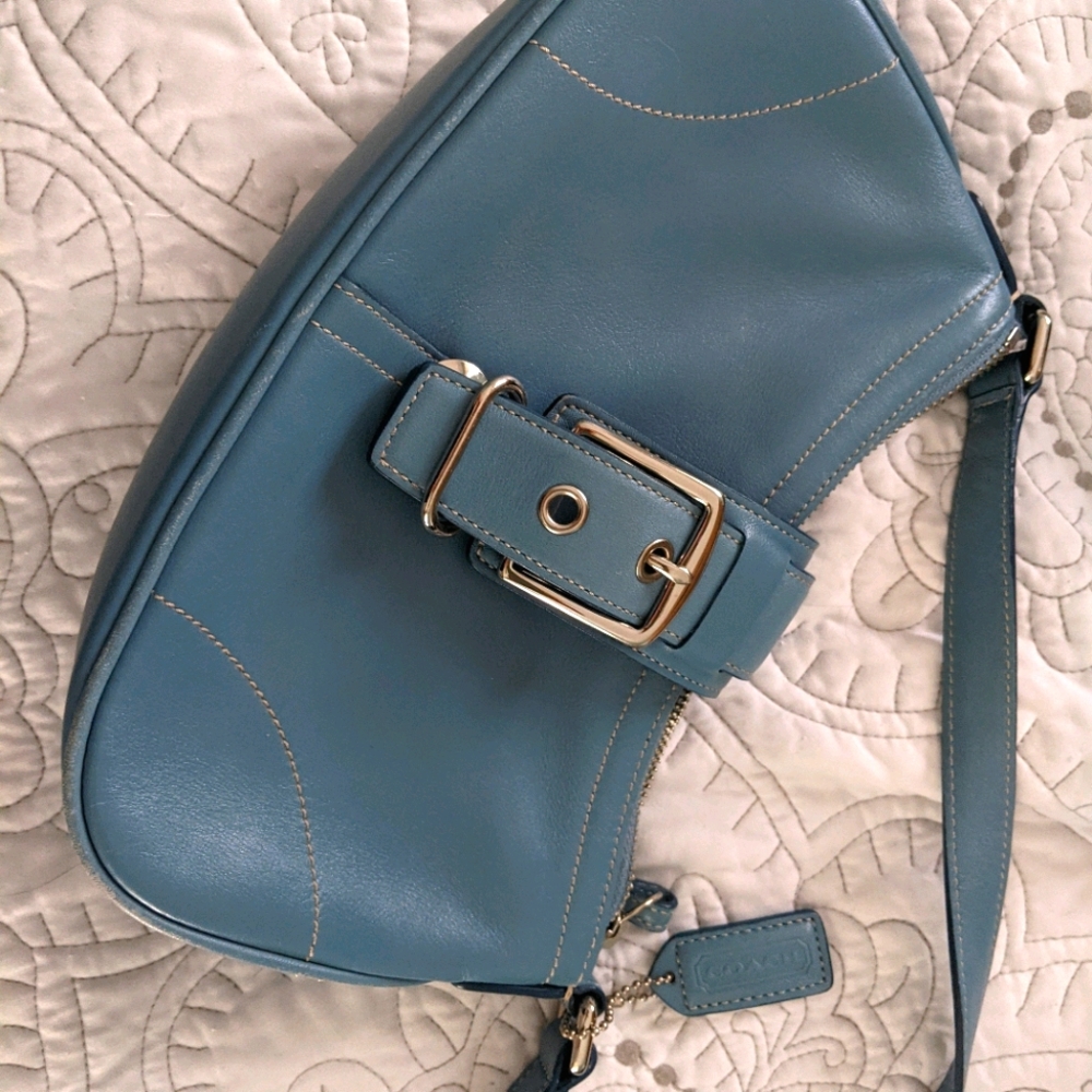 Coach dusty blue purse
